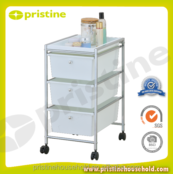 SALE quality wholesale Taiwan household storage Furniture Manufacturer drawer 3 Tier Color Storage Shelve 3 shelves trolley