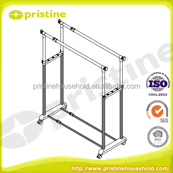 OEM shelf wholesale Taiwan household storage Furniture Manufacturer Chrome Plated Fashion steel cloth hanger stand