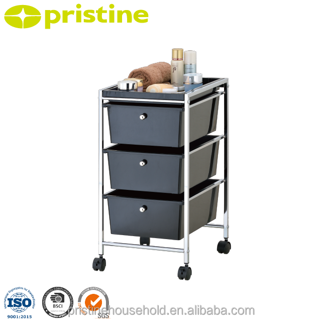 SALE quality wholesale Taiwan household storage Furniture Manufacturer drawer 3 Tier Color Storage Shelve 3 shelves trolley