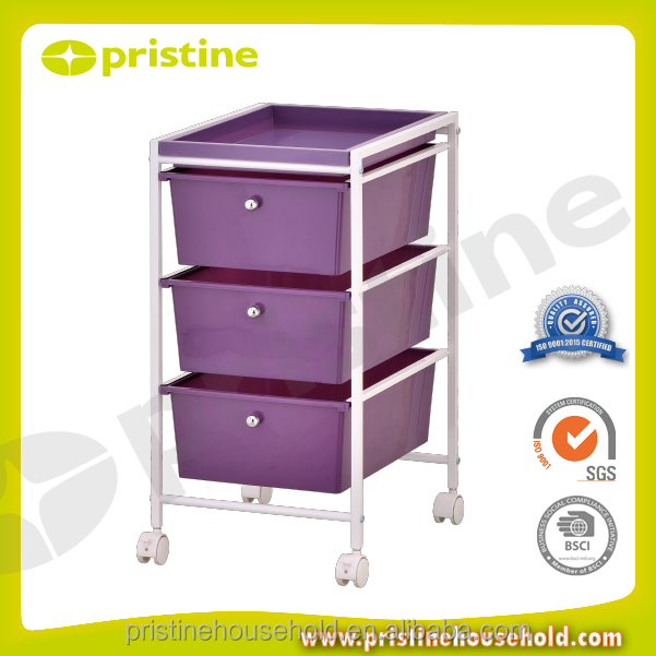 SALE quality wholesale Taiwan household storage Furniture Manufacturer drawer 3 Tier Color Storage Shelve 3 shelves trolley