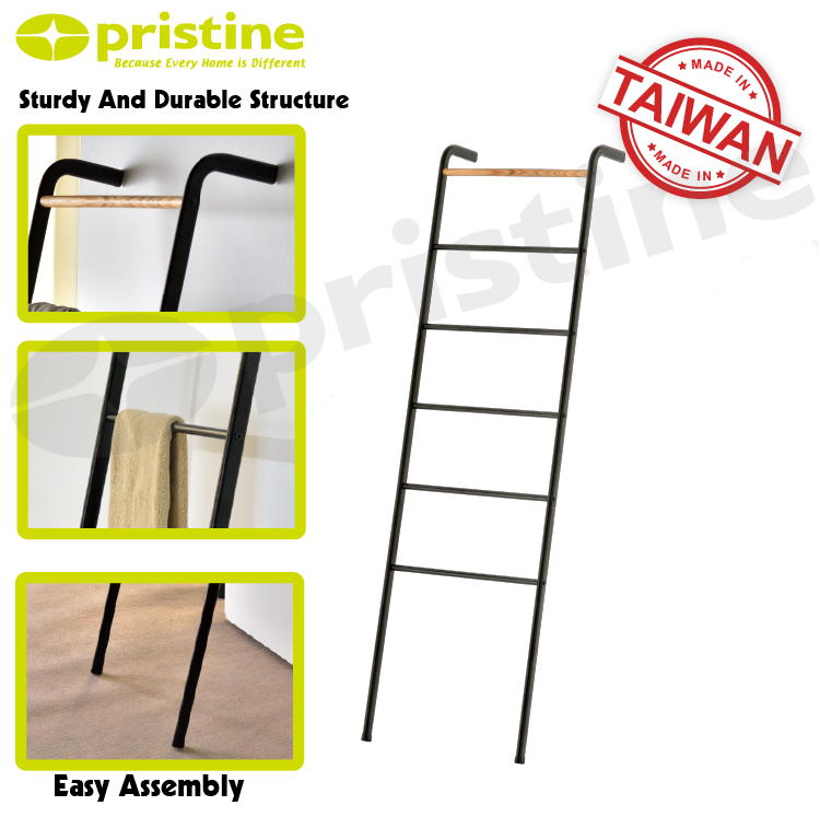 quality best SALE wholesale Taiwan storage Furniture Manufacturer wooden portable bathroom ladder towel rack