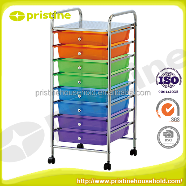 OEM eBay wholesale Taiwan home storage Furniture Manufacturer MIT DIY Housewares Drawer Chrome Rolling Storage Organizer Cart