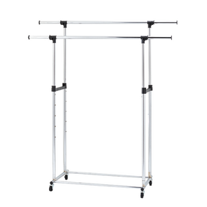 OEM eBay Organizer factory manufacturer Home housewares storage double metal hanging clothes display racks with extendable bar