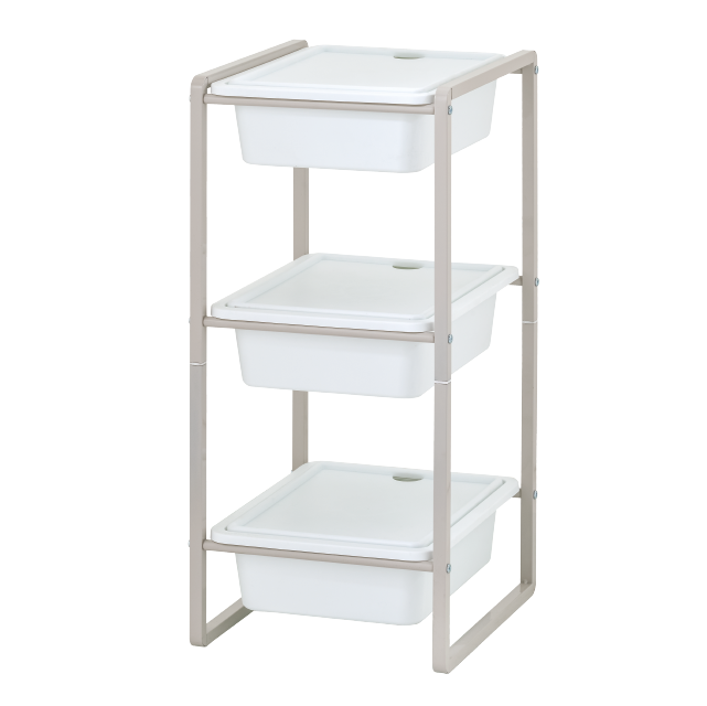 Taiwan home storage Furniture Manufacturer household 3-drawer DIY toy storage organizer plastic box shelf with cover