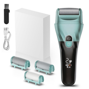 PRITECH Pedicure Electric Foot File Interchangeable Roller Head Electric Foot Grinder Callus Remover with LED Display