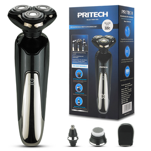 PRITECH Manli Shaver USB Rotary Rechargeable Electric Shaver Waterproof Triple Blade Shavers for Man Male Face USB Charging 5W