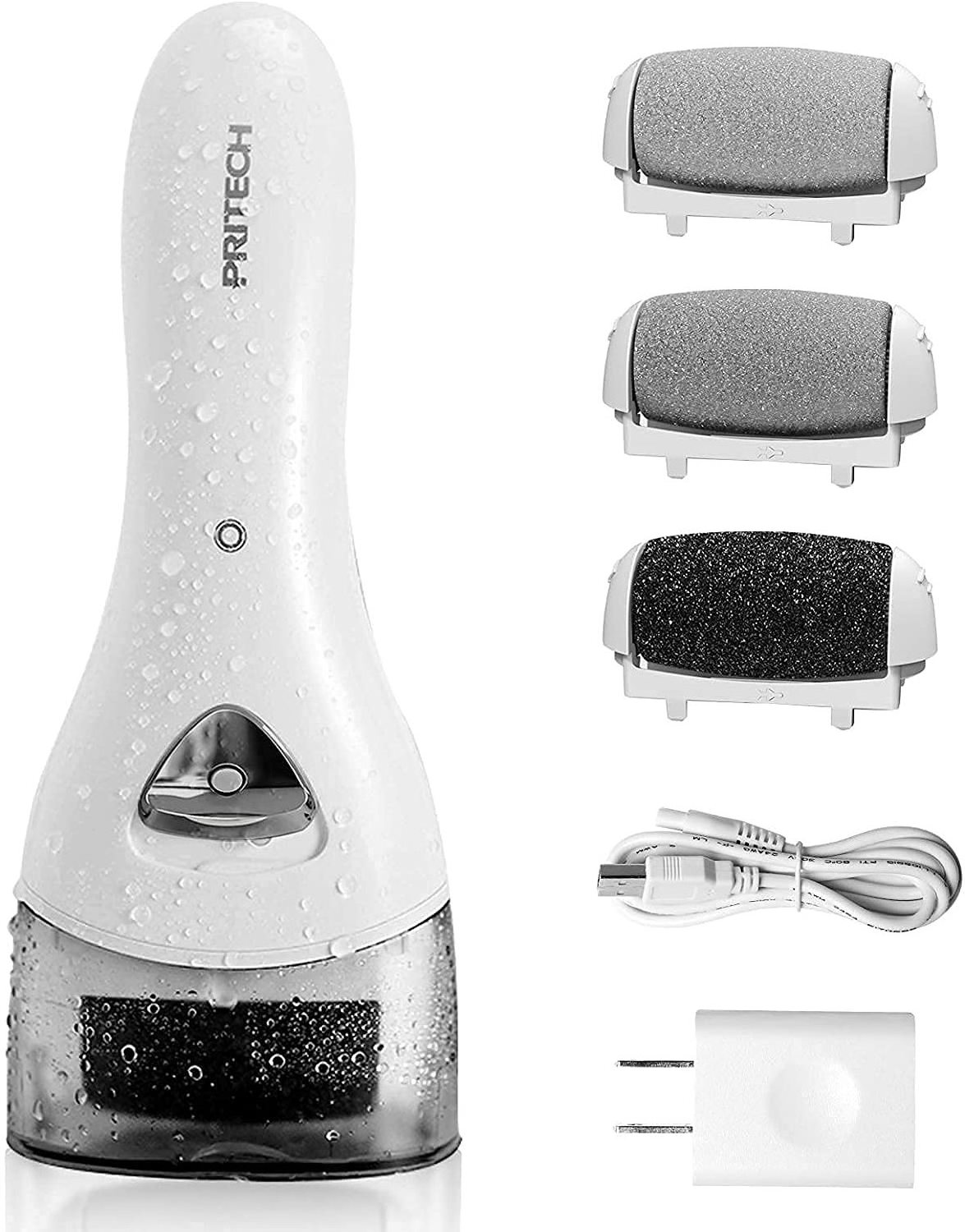 PRITECH Hot Selling Products Electric Foot grinder Callus Remover With Led Light