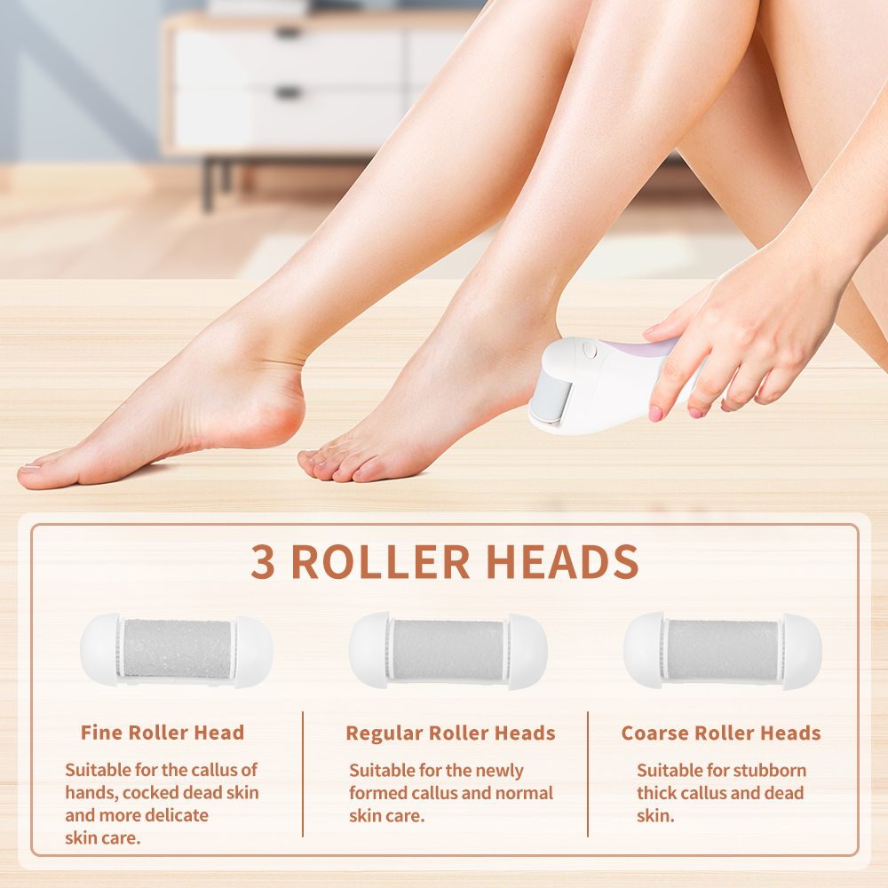 PRITECH Electric Foot File Interchangeable Head Electric Foot Grinder Callus Remover with LED Display