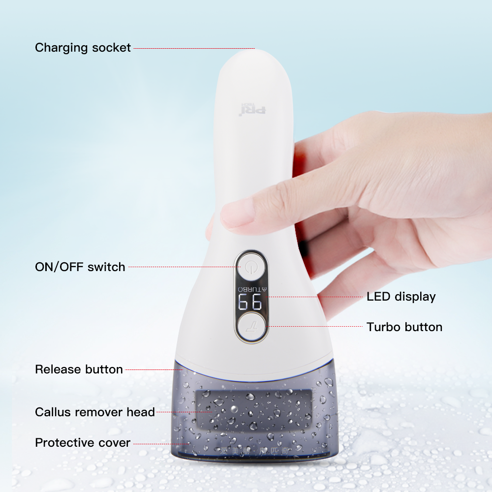 PRITECH Portable Foot care Pedicure Electric Foot File Interchangeable Roller Head Electric Foot Grinder Callus Remover