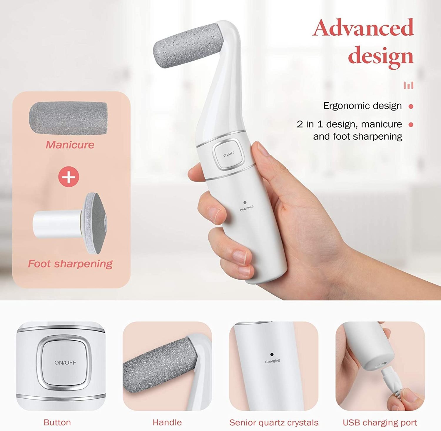 PRITECH Electric Foot Callus Remover And Nail Polisher