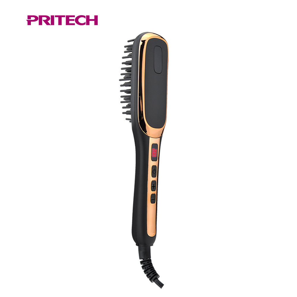 PRITECH  Ceramic Coating Plate fast hair styling Care Electric Hair Straightener Brush