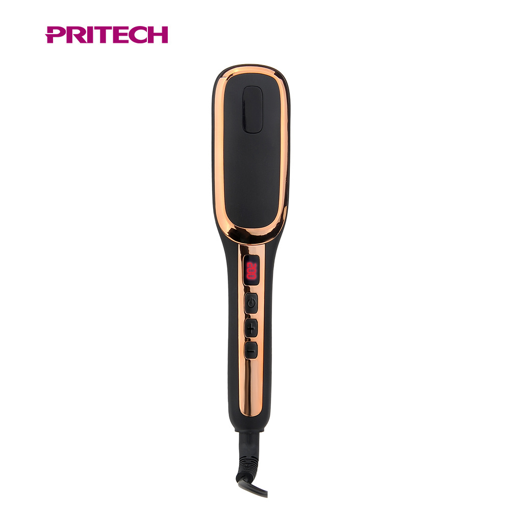 PRITECH  Ceramic Coating Plate fast hair styling Care Electric Hair Straightener Brush