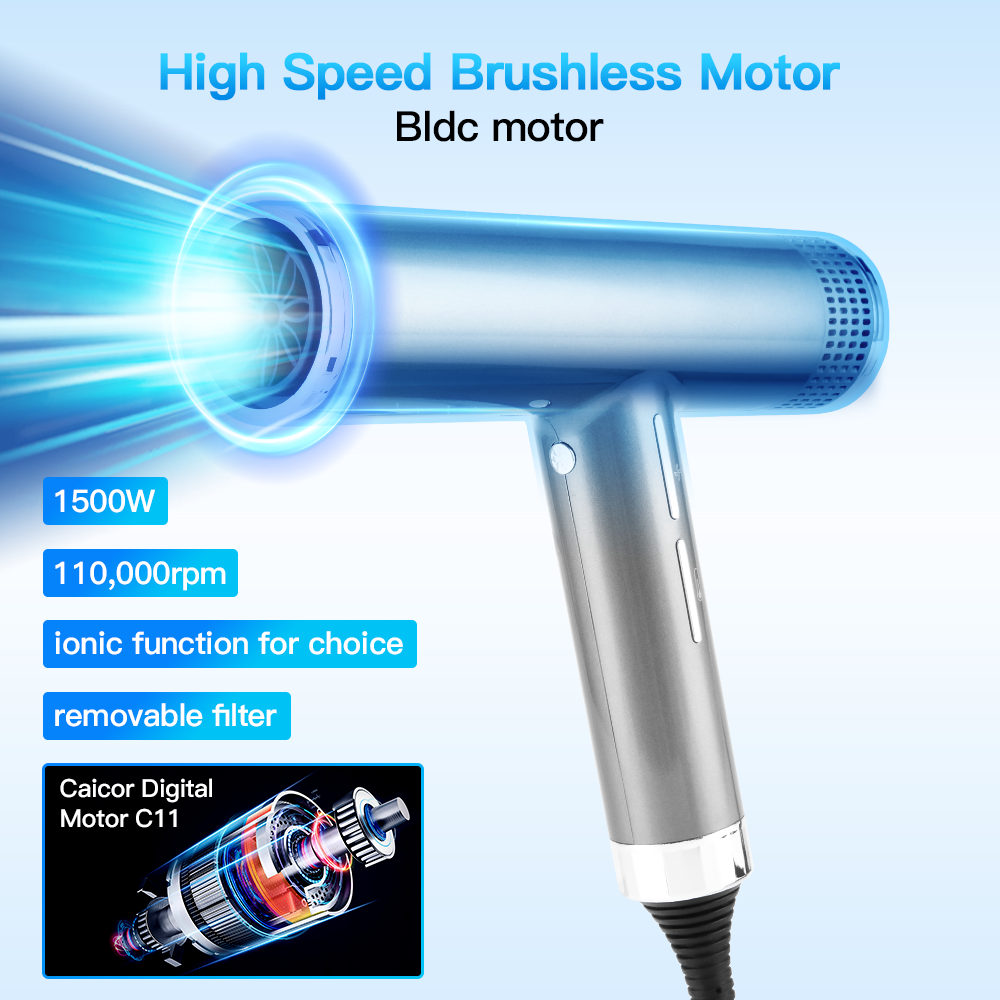 PRITECH Low Noise Dryer Blower 110000rpm Ionic Professional Hair Dryer Fast Drying Hair Dryer with High Speed