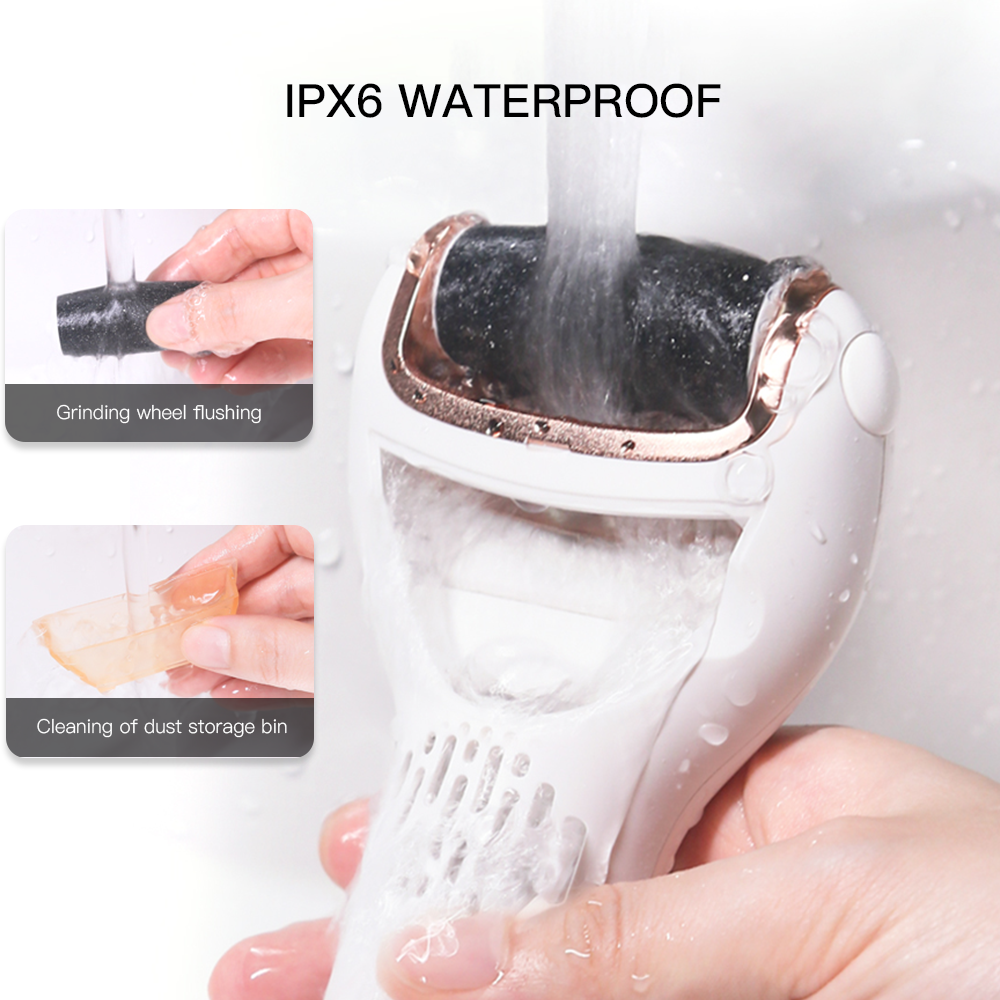 PRITECH OEM IPX4 Waterproof Rechargeable Electric Foot Callus Remover With Led Light