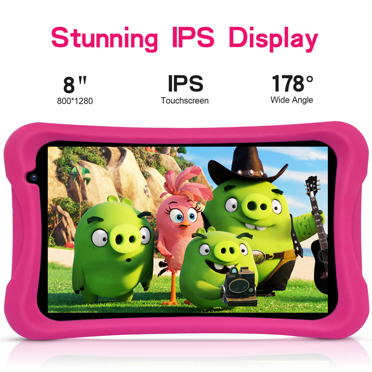 PRITOM L8K Child Learning Tablets For Kids Children Tab Android Baby Toy Tablet Pc Educational Wifi 8 Inch Kids Tab