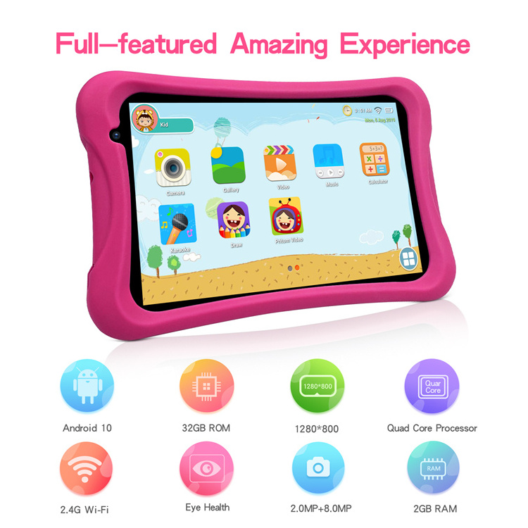 PRITOM L8K Child Learning Tablets For Kids Children Tab Android Baby Toy Tablet Pc Educational Wifi 8 Inch Kids Tab