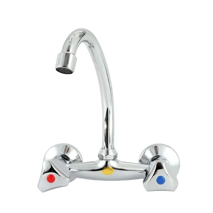 OEM Wall Mounted Kitchen Mixers Sink Taps Double Handles Household Kitchen Faucet Water