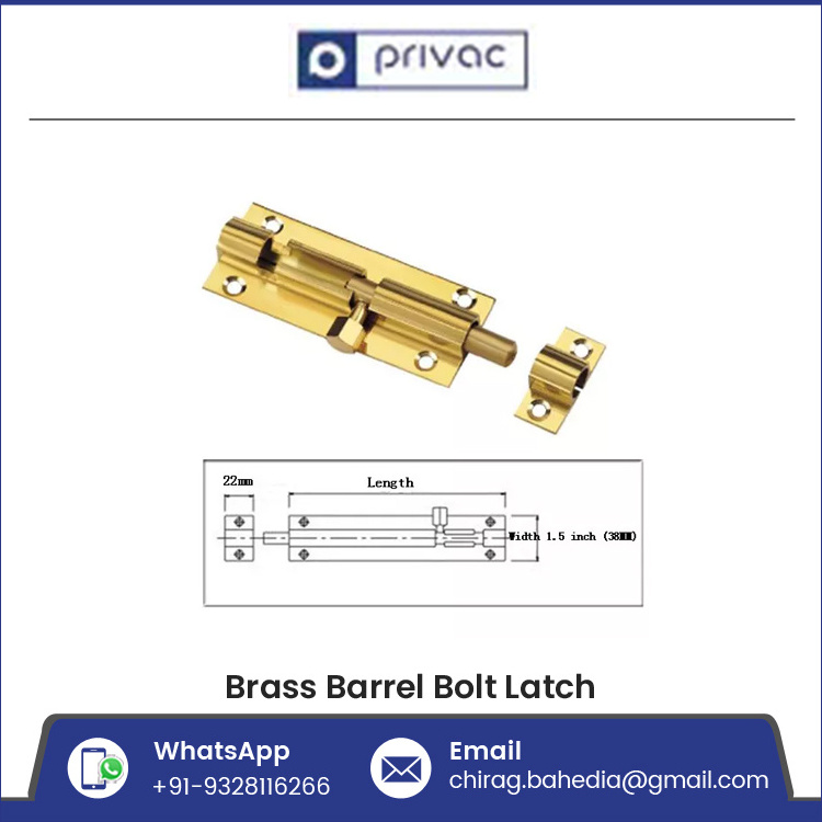 Bathroom Kitchen Door 1.5 Inch Width Brass Barrel Bolt Tower Bolt