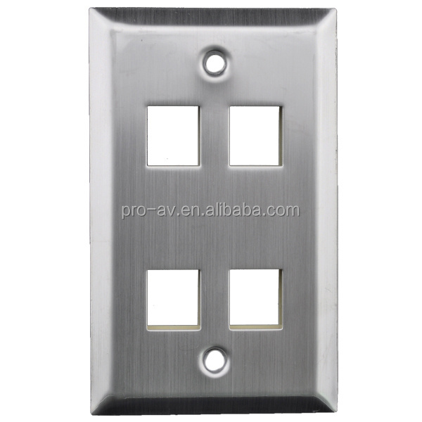 1 2 gang US Type  stainless steel  A/V Keystone jack  wall plate face plate