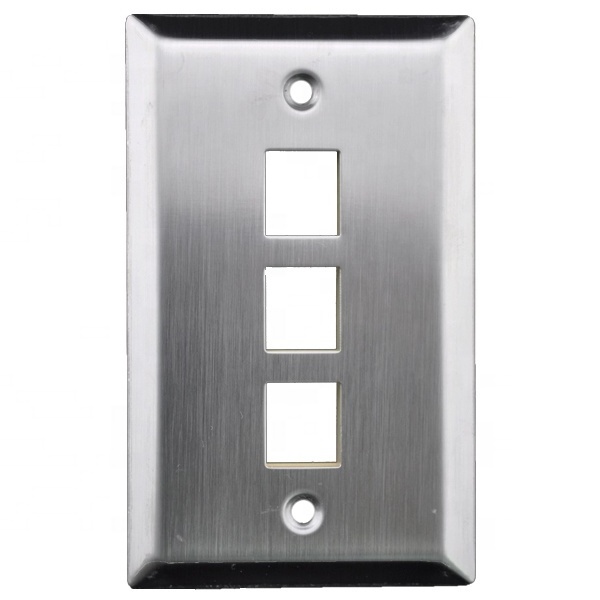 1 2 gang US Type  stainless steel  A/V Keystone jack  wall plate face plate