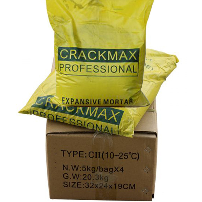 Professional CRACKMAX Stone Cracking Powder Quality Soundless Crack Expansive Mortar For Rock Breaking