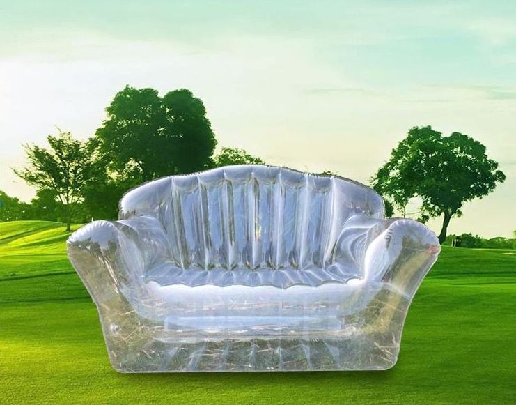 Transparent Clear Pink Inflatable Sofa Seat