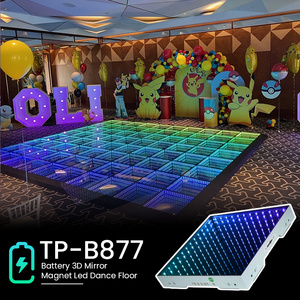 pista de baile stage light up magnetic portable wedding pisos led 3d waterproof  mirror glass dance floor