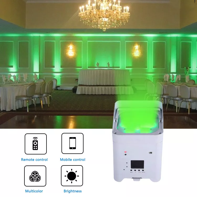 dmx dj s6 6pcs*18w rgbaw uv battery operated powered uplights bar wedding uv led stage light battery wireless uplight