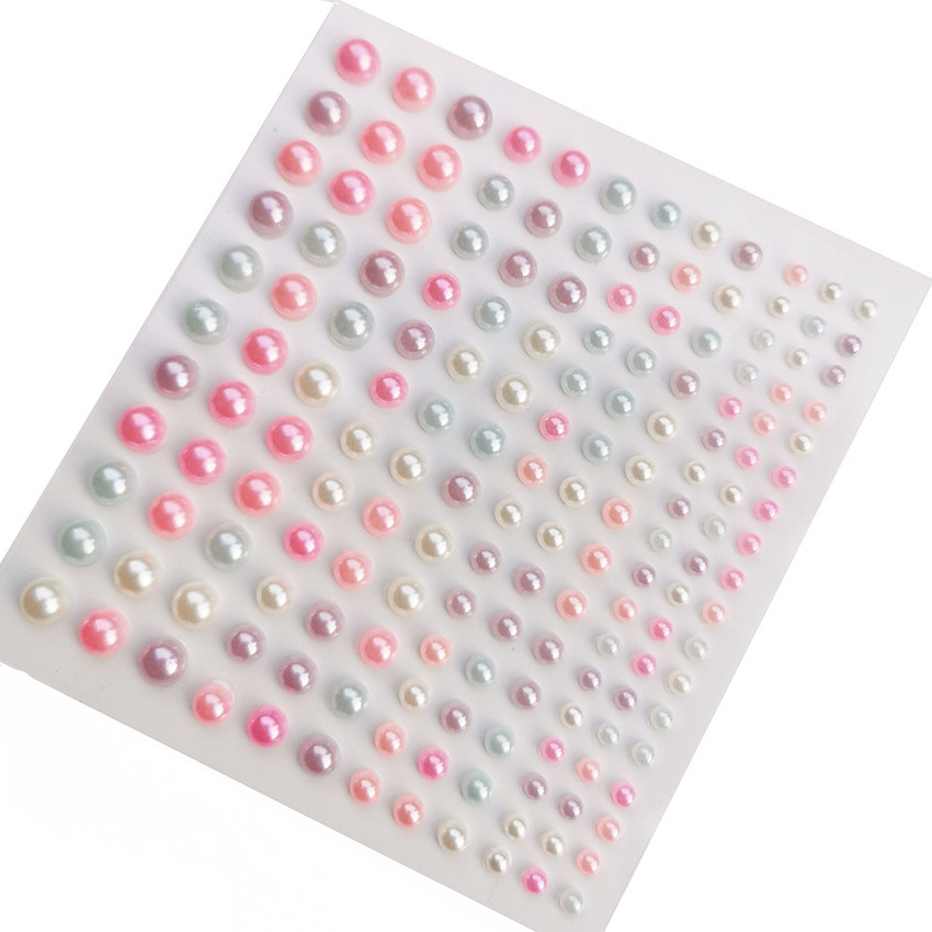 Wholesale 3mm 4mm 5mm 6mm Scrapbook adhesive pearl stickers for wedding paper crafts decorative