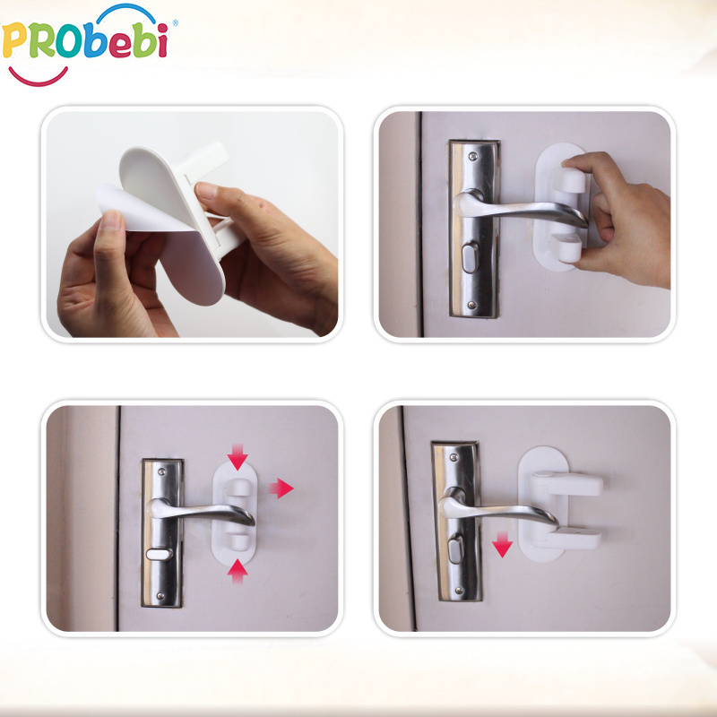 door handle door lock Self-adhesive Child Baby Safety Lever Proofing Door Handle Locks