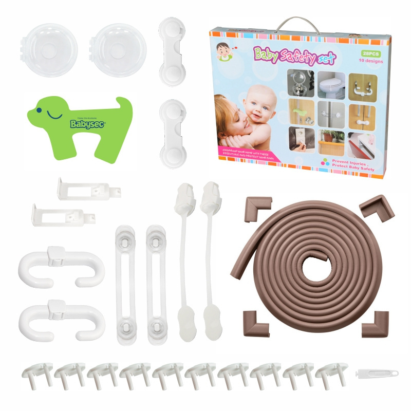 28pcs Baby Lock Set Child Safety Furniture Edge Guards Protection Kit