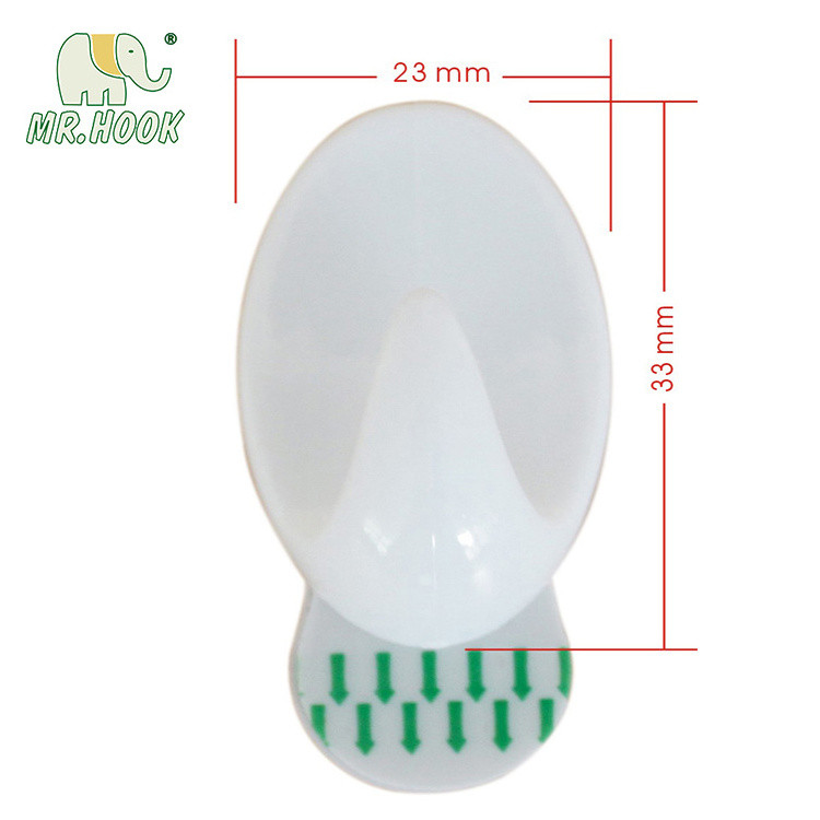 Self stick plastic adhesive wall hook