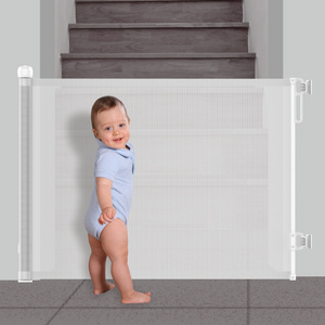 Foldable Extra Tall Mesh Pet Door Adjustable Sliding Baby Gate Child Safety