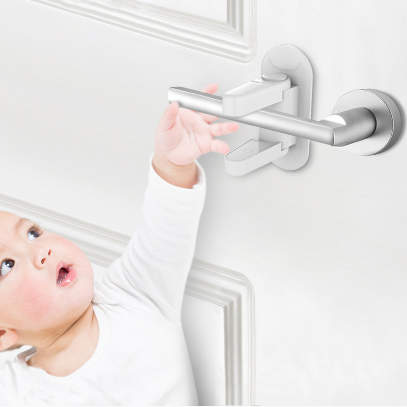 Child Proof Door Lever Lock Easy Operation Baby Door Handle Lock