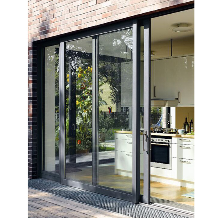 Interior Double Glass Hidden Cavity Pocket Aluminum Sliding Door with Panels