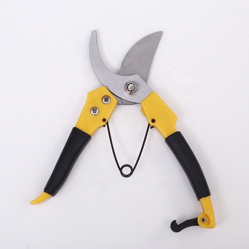 Professional stainless steel rubber handle fruit grape manual tree sharp bypass pruning shears