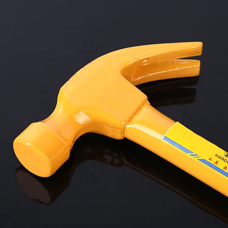 Custom high carbon steel anti-slip adhesive handle steel pipe claw hammer dovetail roof hammer