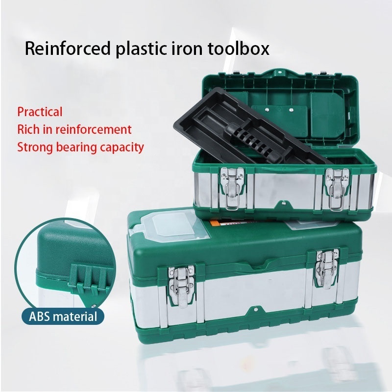 Plastic tool box With steel lock Hard plastic rolling toolbox 14'' 18'' 20'' Storage Case Set