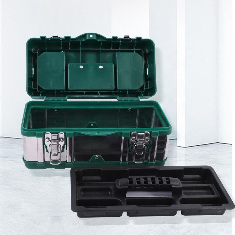 Plastic tool box With steel lock Hard plastic rolling toolbox 14'' 18'' 20'' Storage Case Set