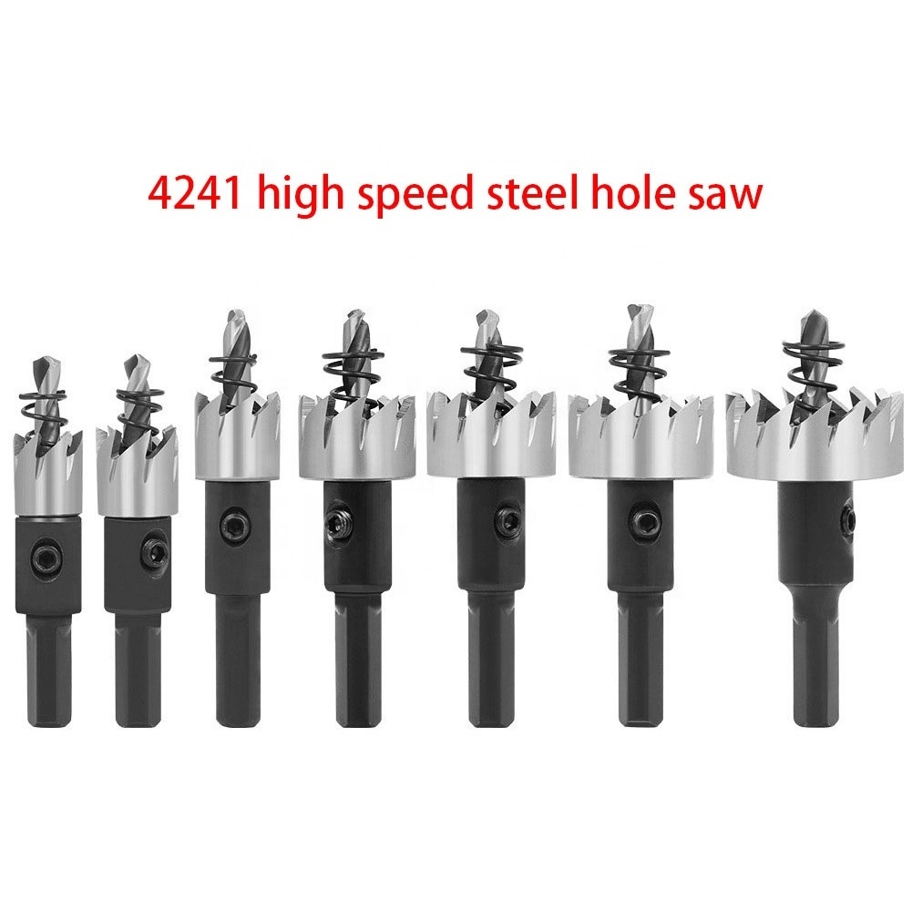 Factory hot sale hss hole saw drill bits set stainless steel high speed steel hole opener for metal drywall wood