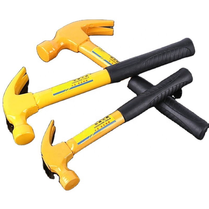 Custom high carbon steel anti-slip adhesive handle steel pipe claw hammer dovetail roof hammer