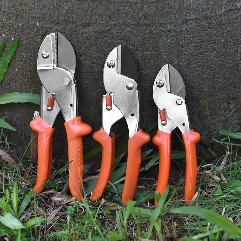 Multifunction stainless steel vineyard  tools branch trim sharp plant french bypass pruning shears