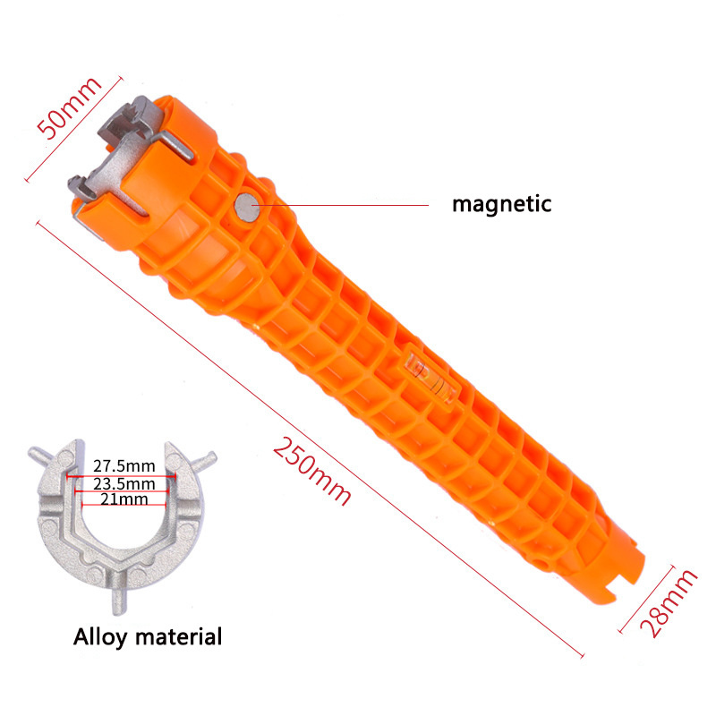 Faucet and sink mounting wrench ABS non-slip handle Multi-functional 8-in-1 wrench for water pipe maintenance  Pipe Wrench