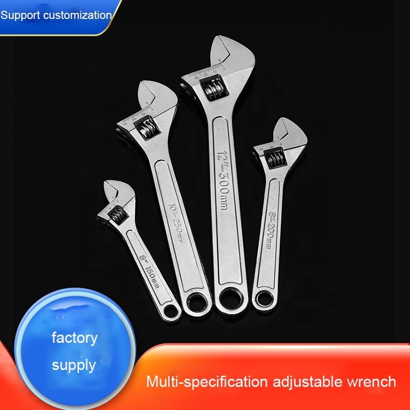 Factory direct sale High Carbon Steel 6/8/10/12/15/18/24 Multi-specification adjustable wrench