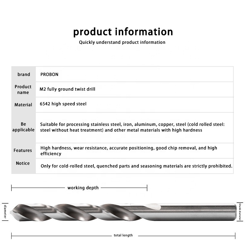 High Quality Tool Accessory Twist Drill Bit Set stainless steel Straight shank twist drill for Metal Stainless Steel