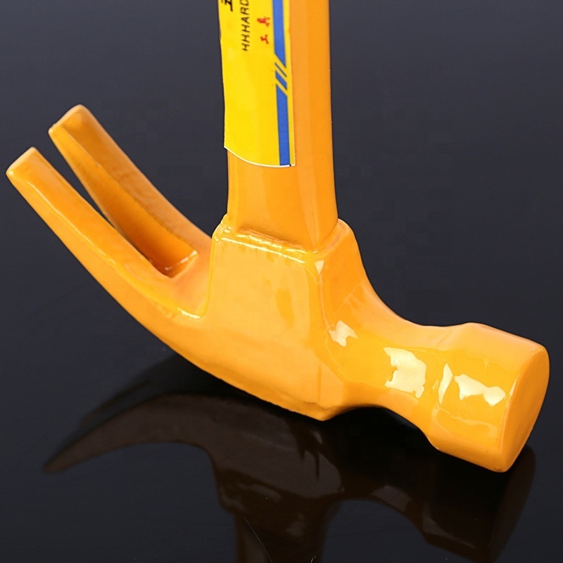 Custom high carbon steel anti-slip adhesive handle steel pipe claw hammer dovetail roof hammer