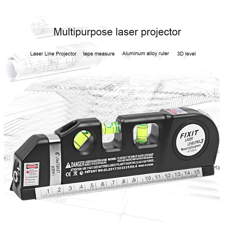 home multifunctional  4 in 1 Infrared Laser level 2.5m tape measure electronic Laser level ruler