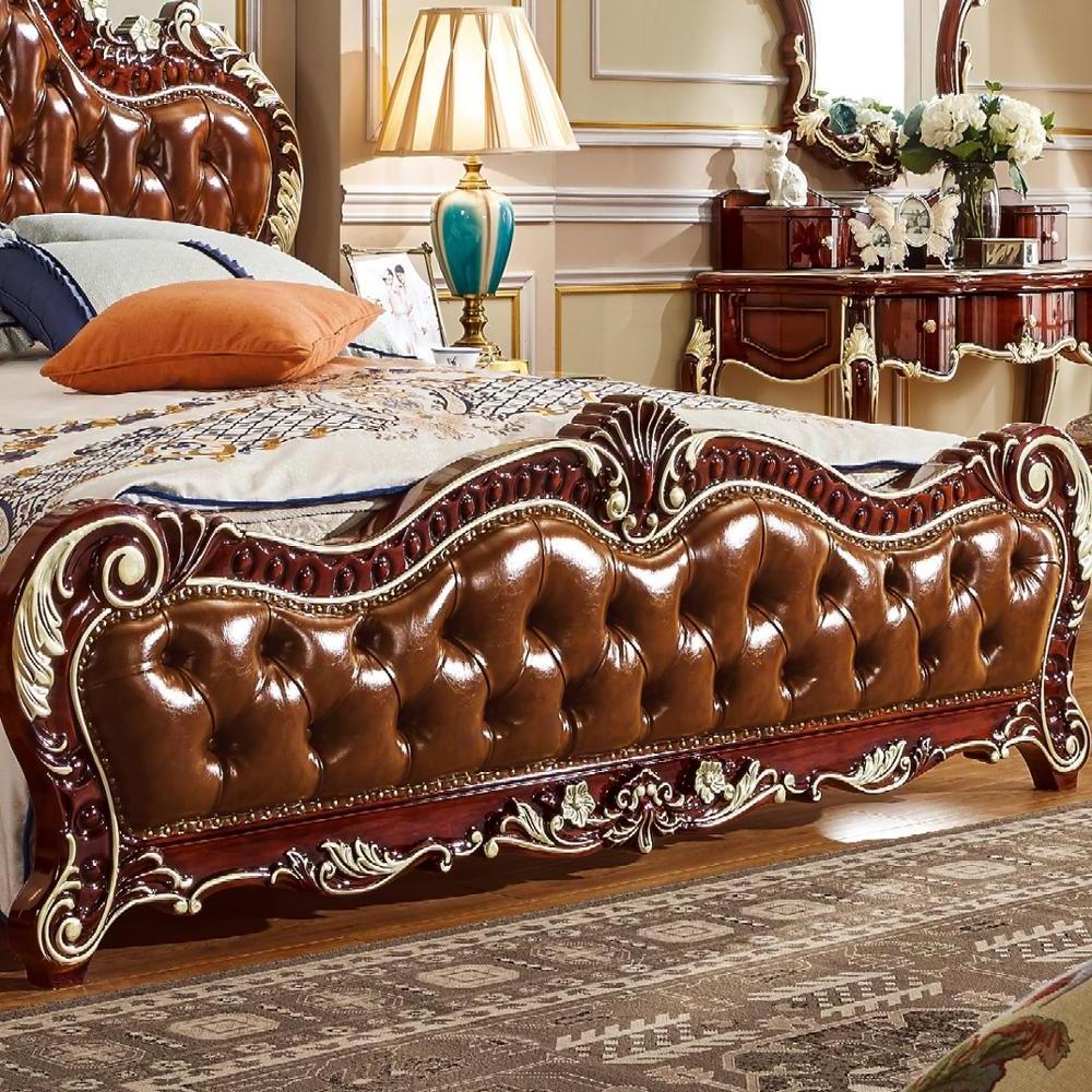 Hot sale mid century exotic roman French design modern solid wood bed frame for home 2170 x 2140 x 1550 mm