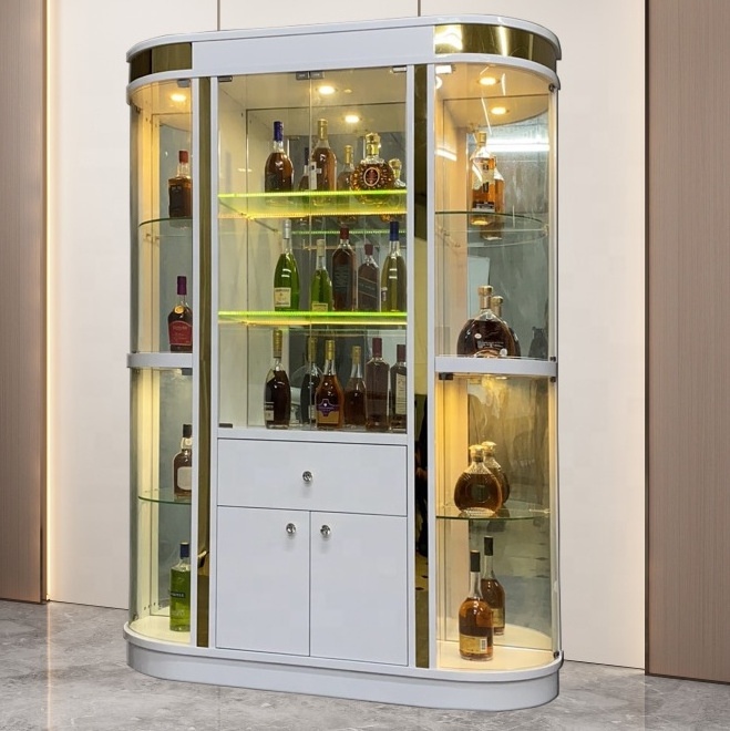 Foshan commercial furniture luxury stainless steel wine cabinet metal wine storage cabinet wine cabinet