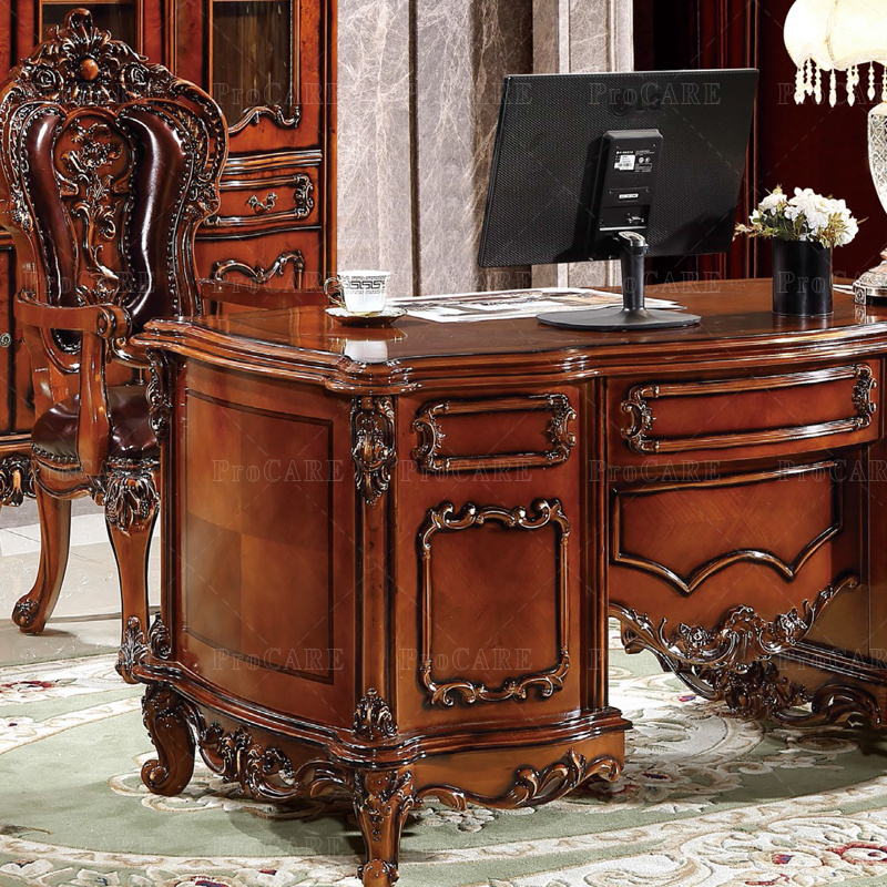 European Royal Style Solid Wood Living Room Bookcase Cabinet French Design for Bedroom and Dining Application